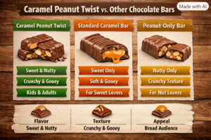 Caramel Peanut Twist Chocolate bar vs. Other Chocolate Bars